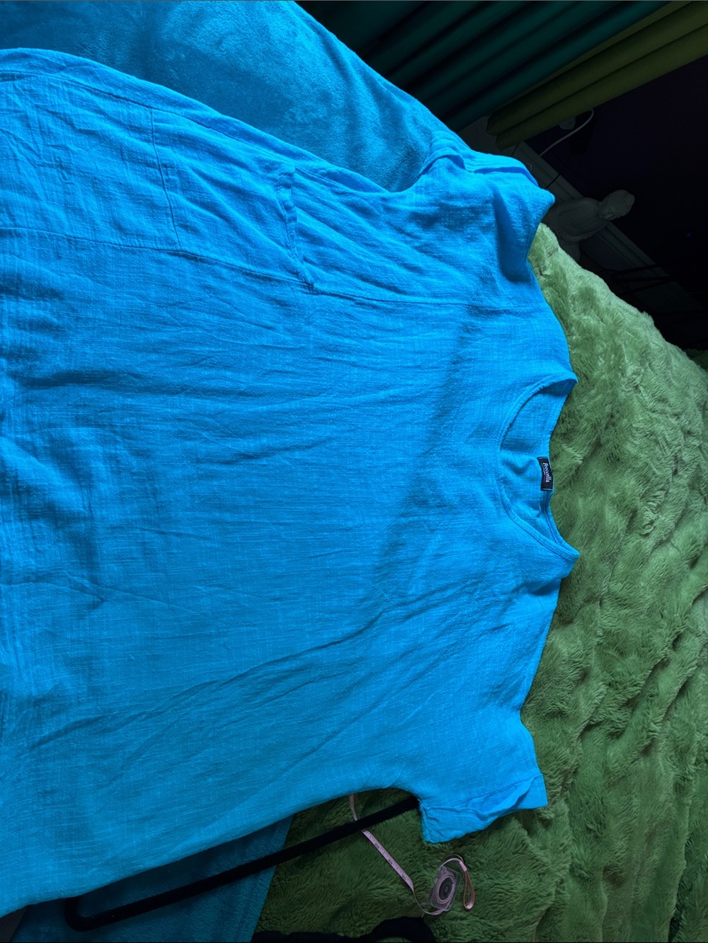 Women's Short-Sleeve Relaxed Knit Top in Bright Turquoise